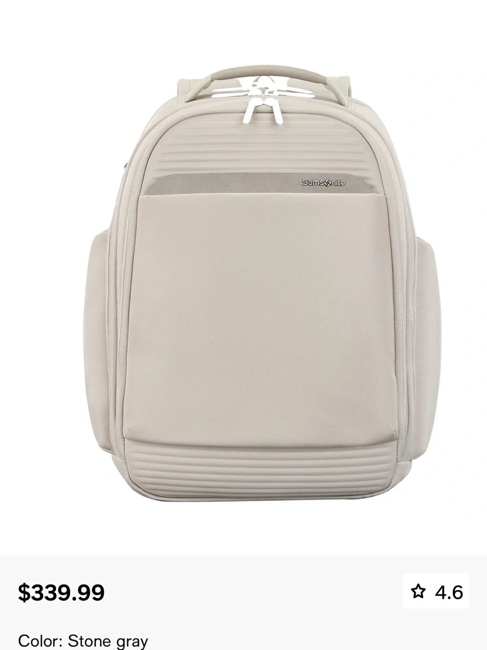 New with Tags!!!! Samsonite Stone Gray Paralux Everyday Backpack